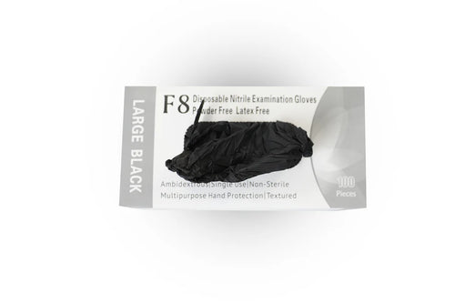 F8 Nitrile PF Disposable Gloves Black